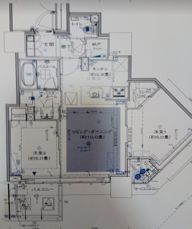 2LDKの部屋の間取り